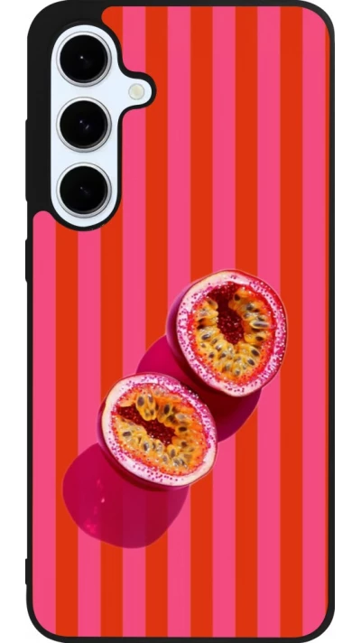 Coque Samsung Galaxy S24 FE - Silicone rigide noir Passion fruit Summer 2026