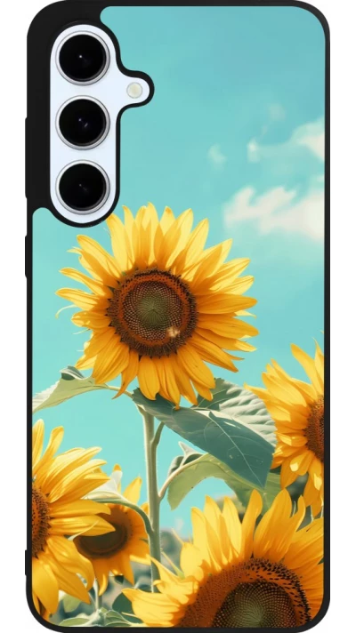 Coque Samsung Galaxy S24 FE - Silicone rigide noir Sunflowers Summer 2026