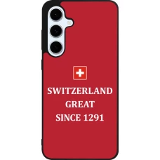 Coque Samsung Galaxy S24 FE - Silicone rigide noir Switzerland Great Since 1291