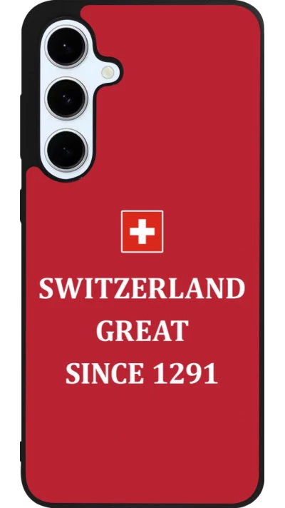 Coque Samsung Galaxy S24 FE - Silicone rigide noir Switzerland Great Since 1291