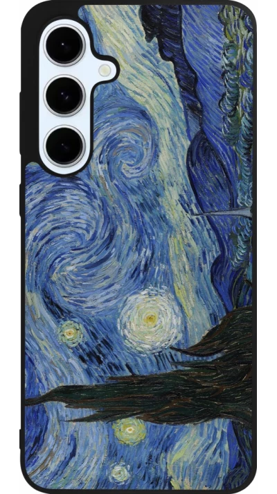 Samsung Galaxy S24 FE Case Hülle - Silikon schwarz Kunstbild - Sternennacht - Van Gogh