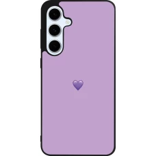 Coque Samsung Galaxy S24 FE - Silicone rigide noir Valentine 2023 purpule single heart