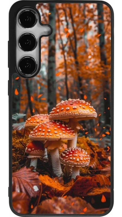 Coque Samsung Galaxy S24+ - Silicone rigide noir Autumn 26 Mushrooms in the woods