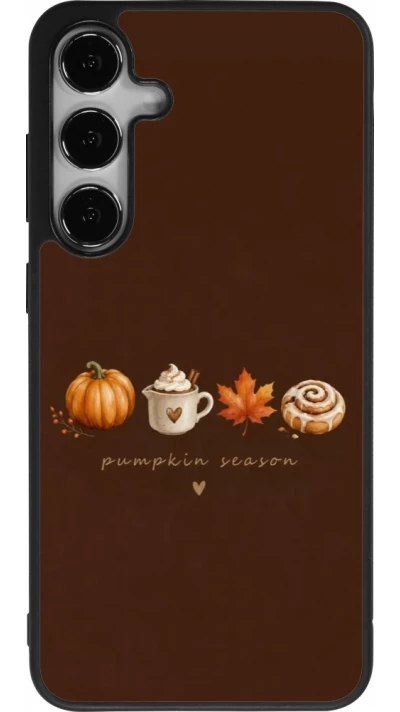Coque Samsung Galaxy S24+ - Silicone rigide noir Autumn 26 Pumpkin season