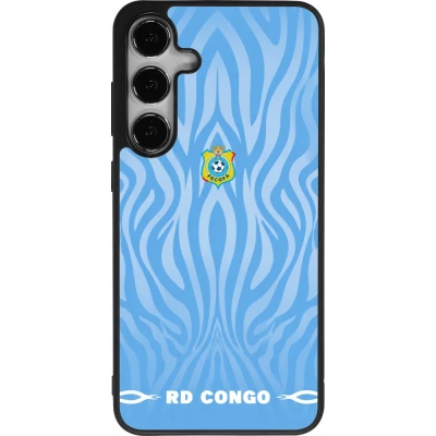 Coque Samsung Galaxy S24+ - Silicone rigide noir Maillot de football RD Congo 2026 personnalisable