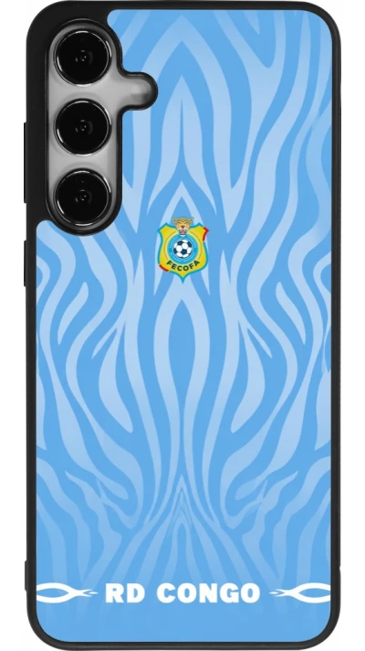 Coque Samsung Galaxy S24+ - Silicone rigide noir Maillot de football RD Congo 2026 personnalisable