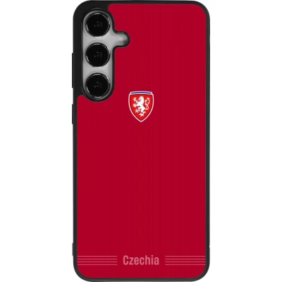 Coque Samsung Galaxy S24+ - Silicone rigide noir Maillot de football Répuplique Tchèque 2026 personnalisable