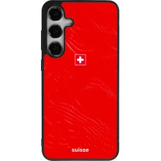 Coque Samsung Galaxy S24+ - Silicone rigide noir Maillot de football Suisse 2026 personnalisable