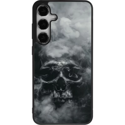 Coque Samsung Galaxy S24+ - Silicone rigide noir Halloween 2024 smoky skull