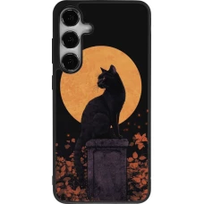 Coque Samsung Galaxy S24+ - Silicone rigide noir Halloween 2026 Cat Art Nouveau