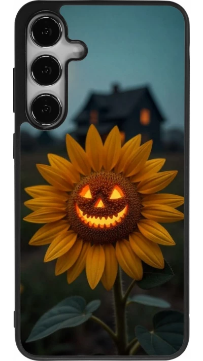 Coque Samsung Galaxy S24+ - Silicone rigide noir Halloween 2026 Evil Sunflower