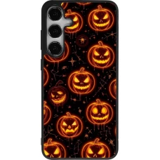 Coque Samsung Galaxy S24+ - Silicone rigide noir Halloween 2026 Pattern Pumpkins
