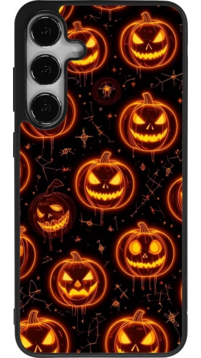 Coque Samsung Galaxy S24+ - Silicone rigide noir Halloween 2026 Pattern Pumpkins