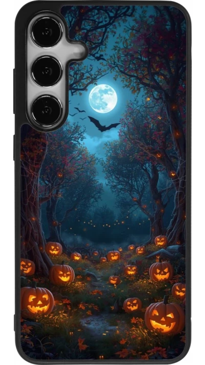 Coque Samsung Galaxy S24+ - Silicone rigide noir Halloween 2026 Road of Pumpkins