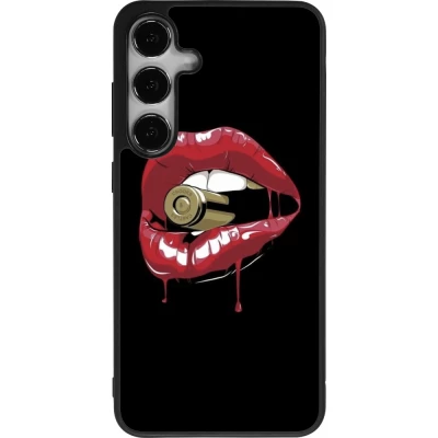 Coque Samsung Galaxy S24+ - Silicone rigide noir Lips bullet