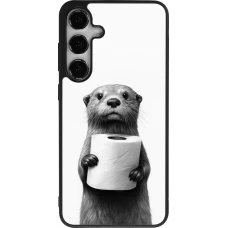 Samsung Galaxy S24+ Case Hülle - Silikon schwarz Otter Toilettenpapier