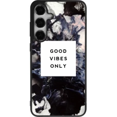 Coque Samsung Galaxy S24+ - Silicone rigide noir Marble Good Vibes Only