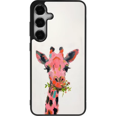 Coque Samsung Galaxy S24+ - Silicone rigide noir Pink Girafe Paint