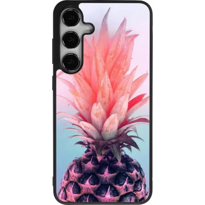Coque Samsung Galaxy S24+ - Silicone rigide noir Purple Pink Pineapple