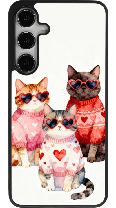 Samsung Galaxy S24+ Case Hülle - Silikon schwarz Saint Valentines Day 26 Cat Love