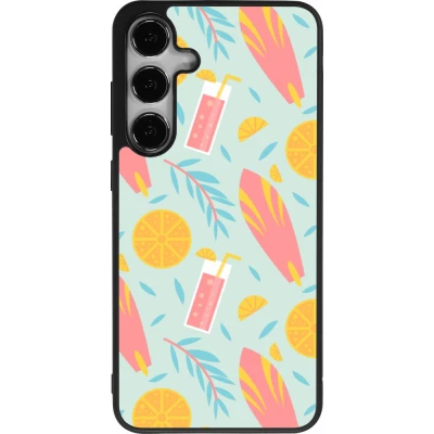 Coque Samsung Galaxy S24+ - Silicone rigide noir Summer 2025 Pattern citron