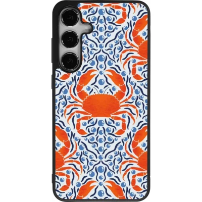 Coque Samsung Galaxy S24+ - Silicone rigide noir Crabs and pearls Summer 2026
