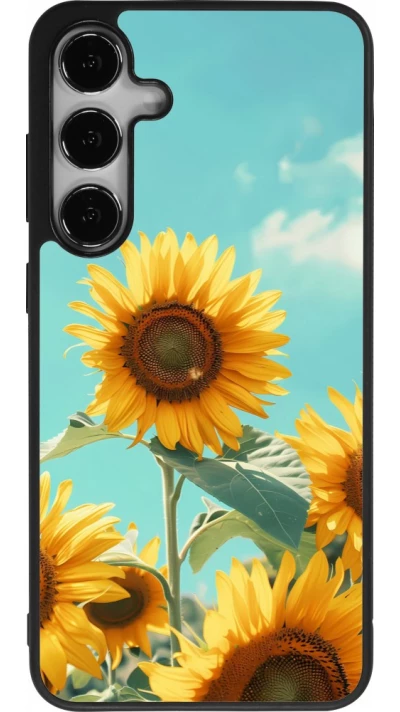Coque Samsung Galaxy S24+ - Silicone rigide noir Sunflowers Summer 2026