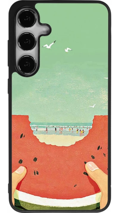Coque Samsung Galaxy S24+ - Silicone rigide noir Views through a watermelon Summer 2026