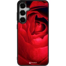 Coque Samsung Galaxy S24+ - Silicone rigide noir Valentine 2022 Rose