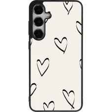 Coque Samsung Galaxy S24+ - Silicone rigide noir Valentine 2023 minimalist hearts