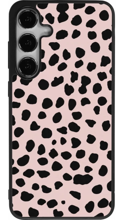 Coque Samsung Galaxy S24+ - Silicone rigide noir Wild Leopard Pink