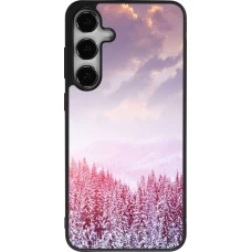 Coque Samsung Galaxy S24+ - Silicone rigide noir Winter 22 Pink Forest