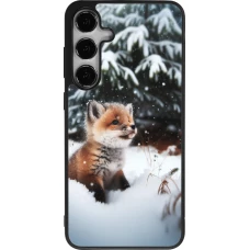 Samsung Galaxy S24+ Case Hülle - Silikon schwarz Weihnachten 2023 Fuechslein Tanne