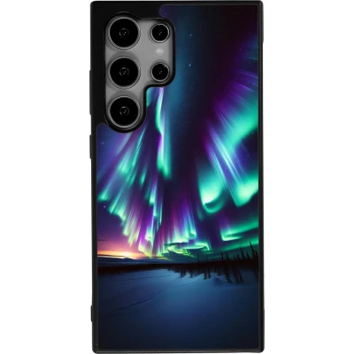 Samsung Galaxy S24 Ultra Case Hülle - Silikon schwarz Funkelndes Nordlicht