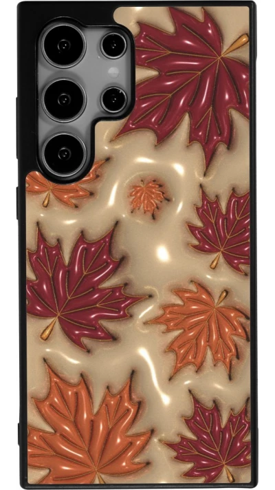 Coque Samsung Galaxy S24 Ultra - Silicone rigide noir Autumn 26 3D leaves