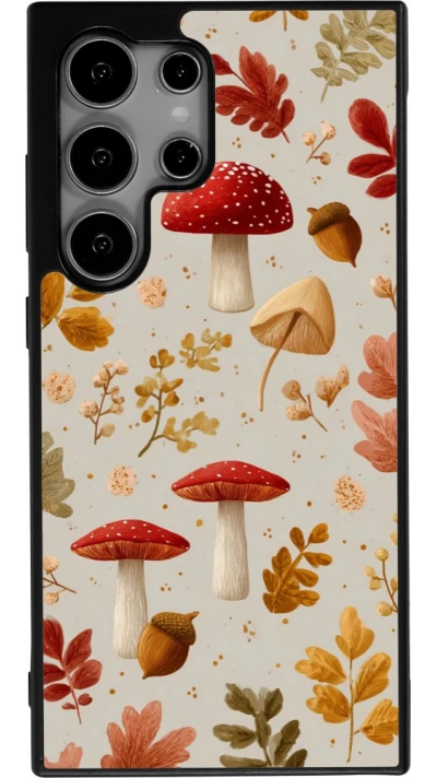 Coque Samsung Galaxy S24 Ultra - Silicone rigide noir Autumn 26 Mushrooms and leaves