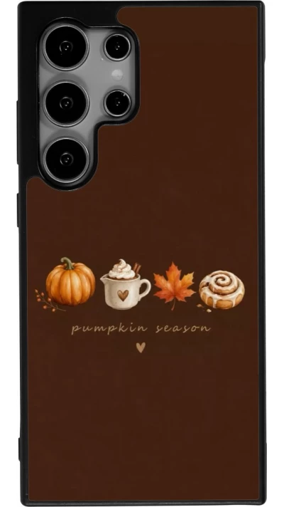 Coque Samsung Galaxy S24 Ultra - Silicone rigide noir Autumn 26 Pumpkin season