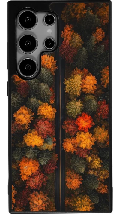 Coque Samsung Galaxy S24 Ultra - Silicone rigide noir Autumn 26 Road in autumn