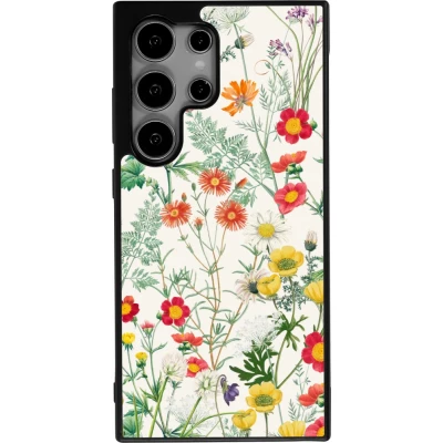 Samsung Galaxy S24 Ultra Case Hülle - Silikon schwarz Flora Botanical Wildlife