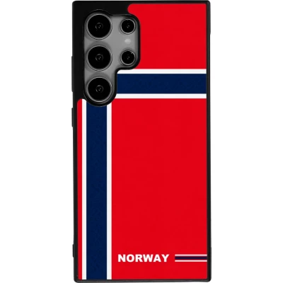 Samsung Galaxy S24 Ultra Case Hülle - Silikon schwarz Norwegen 2026 personalisierbares Fussballtrikot