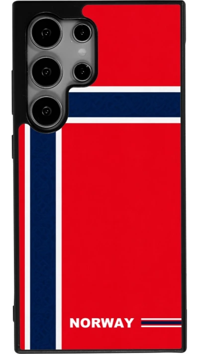Samsung Galaxy S24 Ultra Case Hülle - Silikon schwarz Norwegen 2026 personalisierbares Fussballtrikot