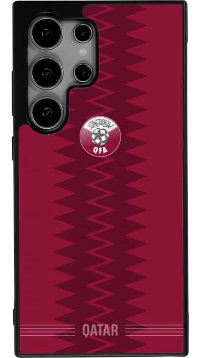 Samsung Galaxy S24 Ultra Case Hülle - Silikon schwarz Qatar 2026 personalisierbares Fussballtrikot