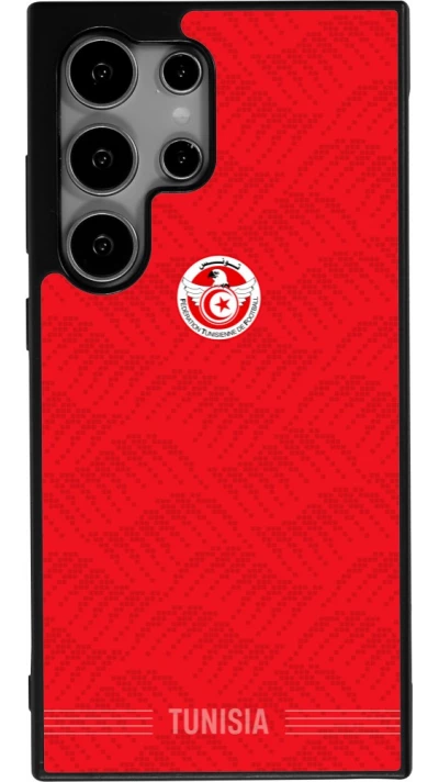 Coque Samsung Galaxy S24 Ultra - Silicone rigide noir Maillot de football Tunisie 2026 personnalisable