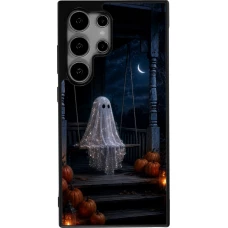 Coque Samsung Galaxy S24 Ultra - Silicone rigide noir Halloween 2026 Ghost on a swing