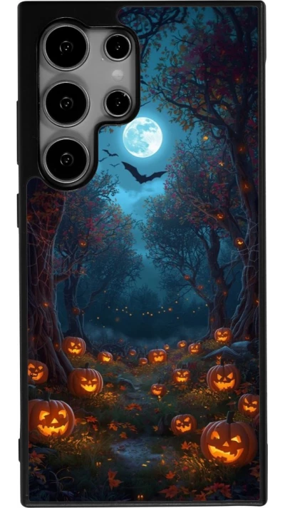 Coque Samsung Galaxy S24 Ultra - Silicone rigide noir Halloween 2026 Road of Pumpkins