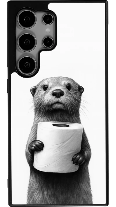 Samsung Galaxy S24 Ultra Case Hülle - Silikon schwarz Otter Toilettenpapier