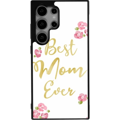 Samsung Galaxy S24 Ultra Case Hülle - Silikon schwarz Mom 2024 best Mom ever