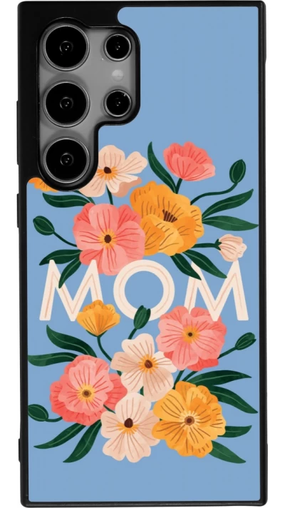 Coque Samsung Galaxy S24 Ultra - Silicone rigide noir Mom 2026 Flowers
