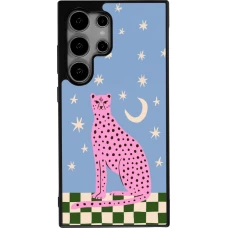 Samsung Galaxy S24 Ultra Case Hülle - Silikon schwarz Pink leopard with stars 2026