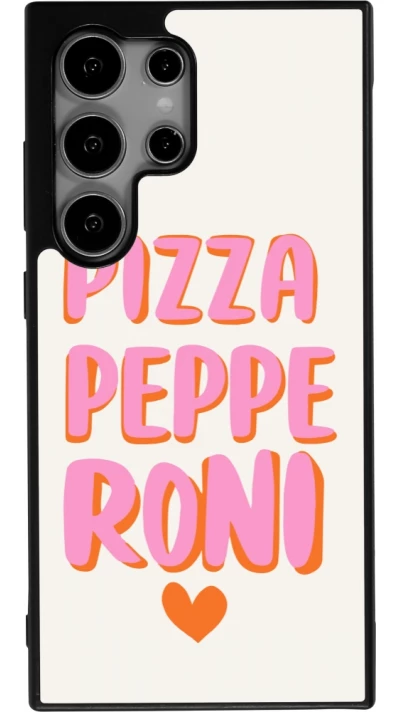 Coque Samsung Galaxy S24 Ultra - Silicone rigide noir Pizza pepperoni 2026